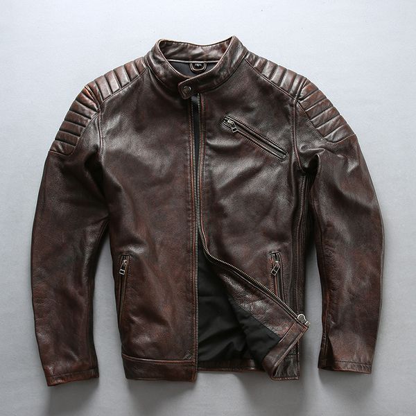 avirex fiy 2018 slim stand collar vintage cowhide genuine leather jacket solid motorcycle jacket men casual real leather coat, Black
avirex fiy 2018 slim stand collar vintage cowhide genuine leather jacket solid motorcycle jacket men casual real leather coat, Black