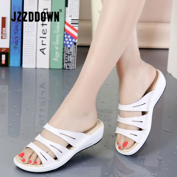 genuine leather women's beach slippers sandals flip flops shoes ladies summer wedges casual female platform sandals shoes, Black
genuine leather women's beach slippers sandals flip flops shoes ladies summer wedges casual female platform sandals shoes, Black