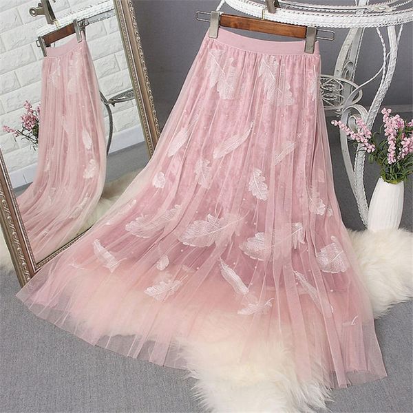 long skirt girl summer mesh embroidery high waist skirts womens elegant saias faldas streetwear casual skirts jupe femme q1463, Black
long skirt girl summer mesh embroidery high waist skirts womens elegant saias faldas streetwear casual skirts jupe femme q1463, Black