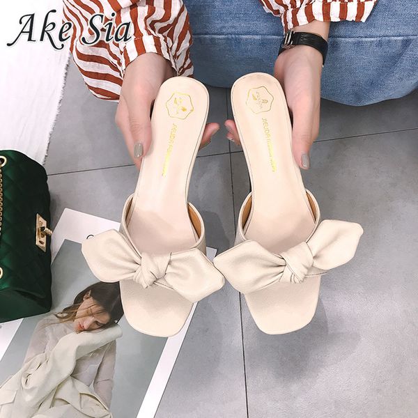 2019 autumn korean version open toe square bow shoes women shoes with high heels slippers women sandals summer hing heel mujer, Black
2019 autumn korean version open toe square bow shoes women shoes with high heels slippers women sandals summer hing heel mujer, Black