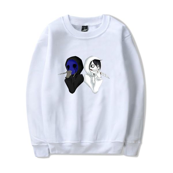 2019 white creepypasta capless sweatshirts men / women fashion sweatshirts creepypasta casual autumn winter sweatshirts print, Black