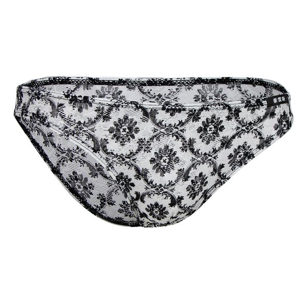 men's sissy sheer lace panties floral geometric patterns underwear, Black;white
men's sissy sheer lace panties floral geometric patterns underwear, Black;white