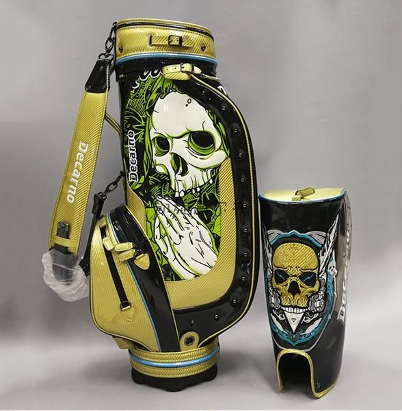 the light men golf bag skull head limit sale golf ball bag stand pu club bag 
the light men golf bag skull head limit sale golf ball bag stand pu club bag