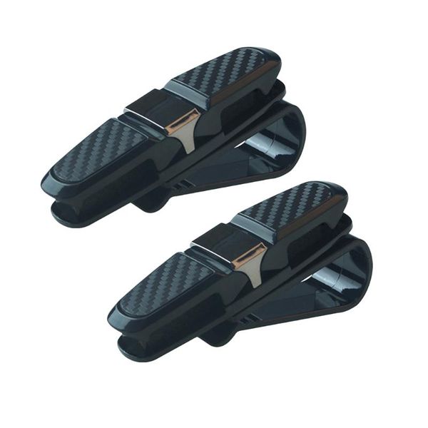 

2pcs car auto sun visor clip holder carbon fiber sunglasses holder clip glasses cage storage universal car auto accessory a30