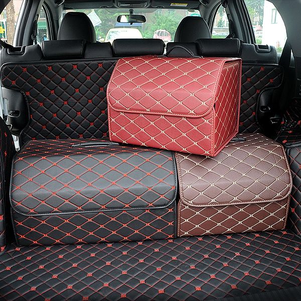 car trunk organizer box storage bag auto trash tool bag pu leather folding large cargo storage stowing tidying car accessories
car trunk organizer box storage bag auto trash tool bag pu leather folding large cargo storage stowing tidying car accessories