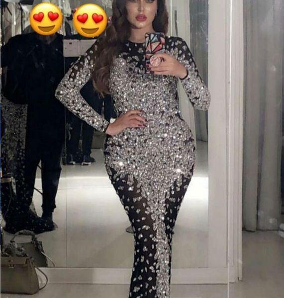 evening dress ziad naked yousef aljasmi o-neck silver crystals black beads mermaid long sleeve f loor length dress kim kardashian zau, Black;pink
evening dress ziad naked yousef aljasmi o-neck silver crystals black beads mermaid long sleeve f loor length dress kim kardashian zau, Black;pink