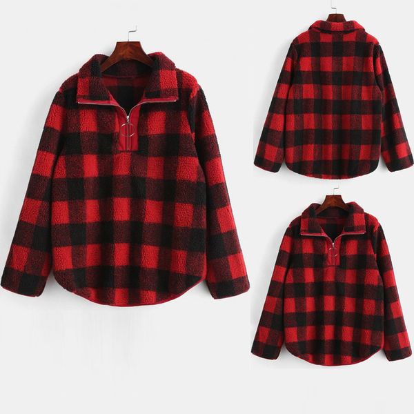 women's hoodies warm fluffy winter plaid plush korea style sweatshirt ladies pullover jumper camisa de entrenamiento, Black;brown
women's hoodies warm fluffy winter plaid plush korea style sweatshirt ladies pullover jumper camisa de entrenamiento, Black;brown