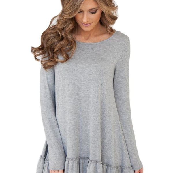 women long-sleeved solid color round neck irregular loose blouse knitting lady pure color crew collar casual jumper, White;black
women long-sleeved solid color round neck irregular loose blouse knitting lady pure color crew collar casual jumper, White;black