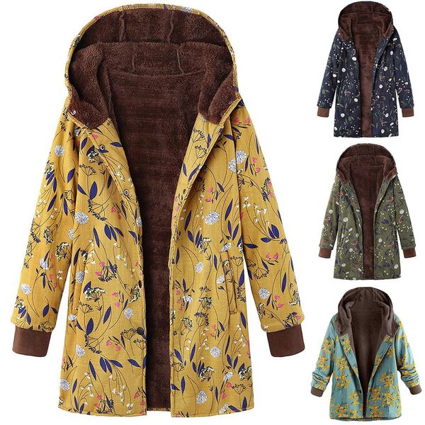 women winter hooded warm coat plus size yellow red printed cotton padded jacket female long parka womens wadded jaqueta feminina, Black
women winter hooded warm coat plus size yellow red printed cotton padded jacket female long parka womens wadded jaqueta feminina, Black