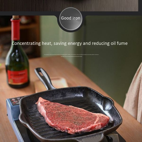 thick cast iron steak frying pan stripe uncoated non-stick household special other bakeware
thick cast iron steak frying pan stripe uncoated non-stick household special other bakeware