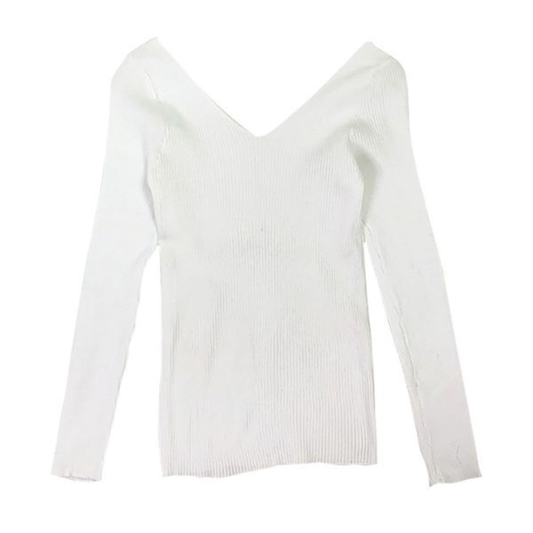autumn winter new solid color women sweaters slim v-neck long-sleeved knit pullovers, White;black
autumn winter new solid color women sweaters slim v-neck long-sleeved knit pullovers, White;black