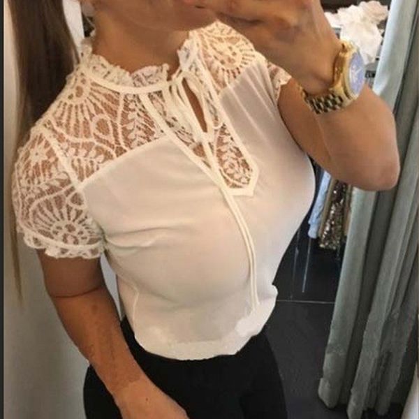 women blouses summer fashion 2020 lace patchwork white shirt lace round neck women camisetas verano mujer
women blouses summer fashion 2020 lace patchwork white shirt lace round neck women camisetas verano mujer