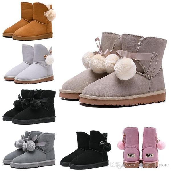 women boots wgg australia classic snow booties bailey hairball bow tie ankle knee womens girls luxury designer winter boot 36-41, Black
women boots wgg australia classic snow booties bailey hairball bow tie ankle knee womens girls luxury designer winter boot 36-41, Black