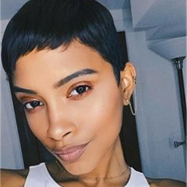 human hair short pixie cut wigs for black women machine made none lace front brazilian virgin hair wig, Black;brown
human hair short pixie cut wigs for black women machine made none lace front brazilian virgin hair wig, Black;brown