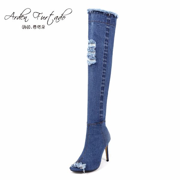 2017 blue denim boots over the knee thigh high boots summer knee high for women heels women shoes tassel jeans boot, Black
2017 blue denim boots over the knee thigh high boots summer knee high for women heels women shoes tassel jeans boot, Black