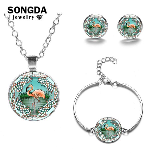 songda simple cute flamingo jewelry sets cartoon print glass cabochon necklace bracelet earrings hawaii birthday party theme set, Silver
songda simple cute flamingo jewelry sets cartoon print glass cabochon necklace bracelet earrings hawaii birthday party theme set, Silver