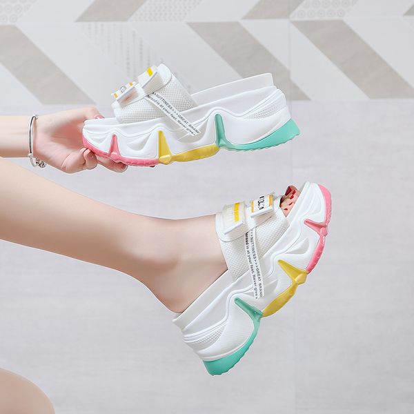 2020 new rainbow bottom sandals and slippers women wear summer wild students thick bottom sponge cake sports slippers z574, Black
2020 new rainbow bottom sandals and slippers women wear summer wild students thick bottom sponge cake sports slippers z574, Black