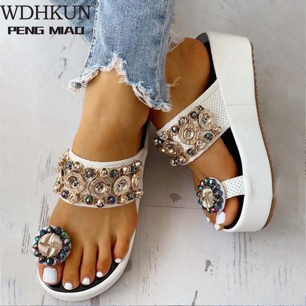 2020 new summer slippers women flip flops casual platform shoes crystal button beach wedges sandals chinelo femme, Black
2020 new summer slippers women flip flops casual platform shoes crystal button beach wedges sandals chinelo femme, Black