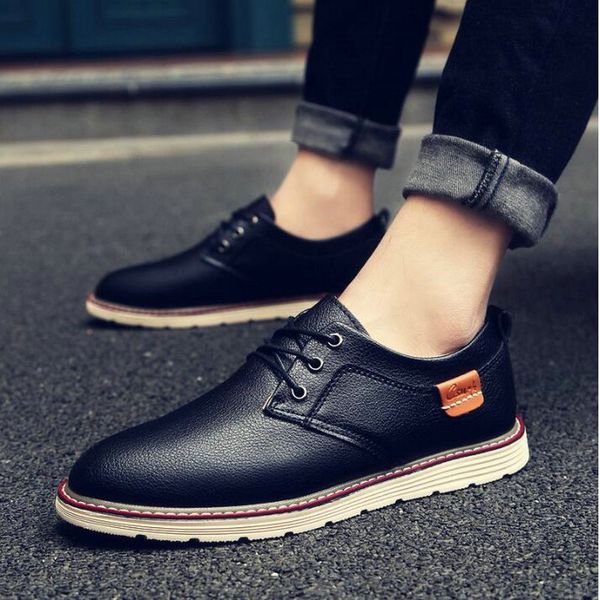 men leather formal shoes fashion men comfortable office dress shoes casual leather flats a53-04, Black
men leather formal shoes fashion men comfortable office dress shoes casual leather flats a53-04, Black