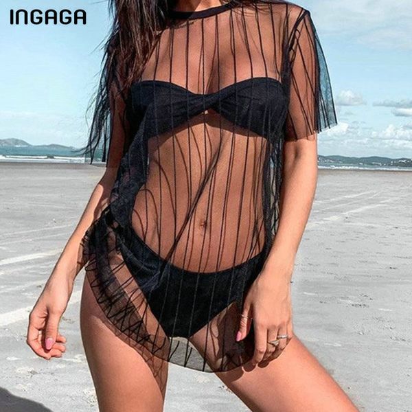 ingaga solid beachwear cover up transparent mesh long beach dress short sleeve swimwear women 2020 striped bathing suit women
ingaga solid beachwear cover up transparent mesh long beach dress short sleeve swimwear women 2020 striped bathing suit women