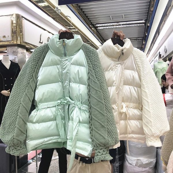 parka women's winter coat 2019 new korean stand collar stitching knit sleeve down cotton-padded jacket female winter thick coats, Black
parka women's winter coat 2019 new korean stand collar stitching knit sleeve down cotton-padded jacket female winter thick coats, Black