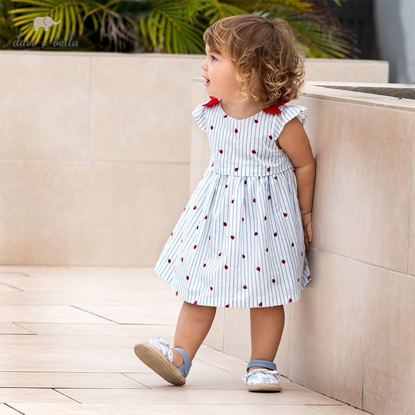 db13130 dave bella summer baby girl's princess bow striped cartoon dress children party fashion dress kids infant lolita clothes, Red;yellow
db13130 dave bella summer baby girl's princess bow striped cartoon dress children party fashion dress kids infant lolita clothes, Red;yellow