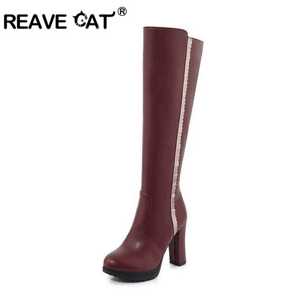 reave cat woman block heel knee boots high heel riding boots lady zipper booties black wine red botines mujer size 8
reave cat woman block heel knee boots high heel riding boots lady zipper booties black wine red botines mujer size 8