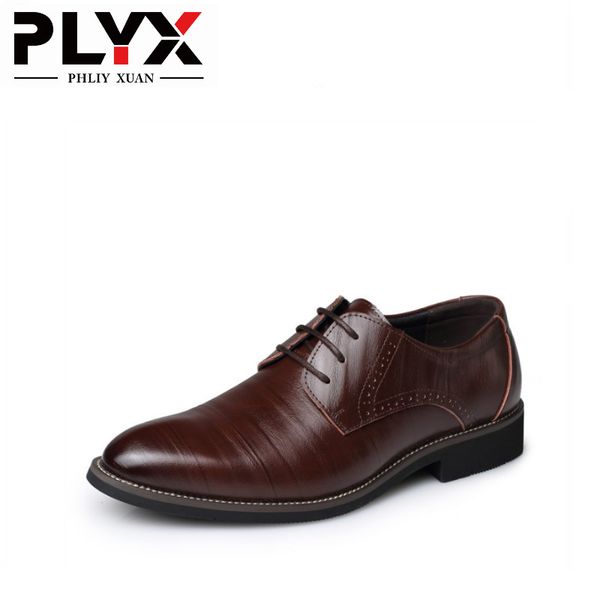 phliy xuan new 2019 men dress shoes leather formal wedding shoes oxford office zapatos hombre brown plus size 38-48, Black
phliy xuan new 2019 men dress shoes leather formal wedding shoes oxford office zapatos hombre brown plus size 38-48, Black