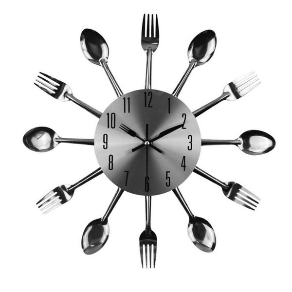 stainless steel cutlery wall clock creative silver clock kitchen living room electronic wall watch home decor
stainless steel cutlery wall clock creative silver clock kitchen living room electronic wall watch home decor
