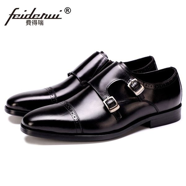 man formal dress monk straps shoes genuine leather handmade wedding party round toe men semi brogue footwear ss373, Black
man formal dress monk straps shoes genuine leather handmade wedding party round toe men semi brogue footwear ss373, Black