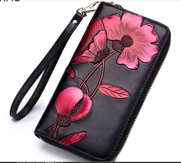 fh35-1#2019 new real leather wallet can be loaded with mobile phone wallet ladies bag handbag card bag