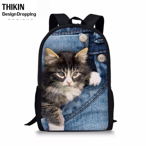 thikin cute demin cat kids backpacks for teenager girls boys 3d dogs printing school bag supplies casual women travel rucksack
thikin cute demin cat kids backpacks for teenager girls boys 3d dogs printing school bag supplies casual women travel rucksack