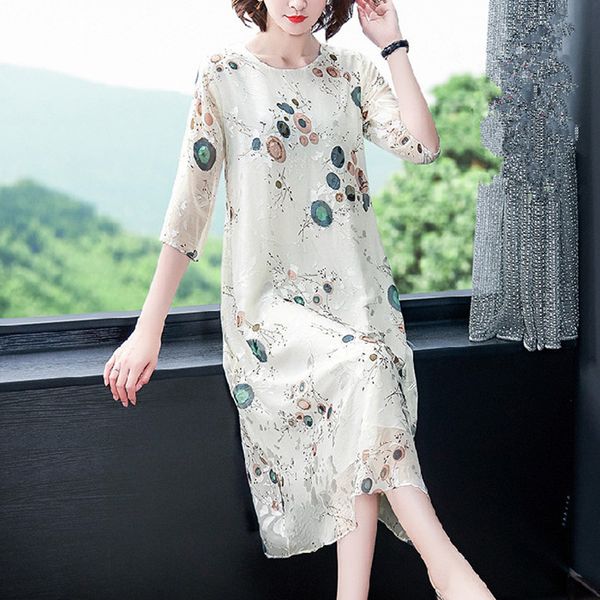 silk jacquard dress female 2020 summer new retro loose printing o-neck dress large size -4xl elegant vestidos, Black;gray
silk jacquard dress female 2020 summer new retro loose printing o-neck dress large size -4xl elegant vestidos, Black;gray