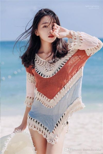 women womens lace hollow out blouses beach cover up seaside sunscreen blouse cover up for, White
women womens lace hollow out blouses beach cover up seaside sunscreen blouse cover up for, White