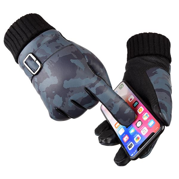 men winter outdoor sports waterproof windproof gloves handmade touch screen thicken keep warm five fingers glove, Blue;gray
men winter outdoor sports waterproof windproof gloves handmade touch screen thicken keep warm five fingers glove, Blue;gray