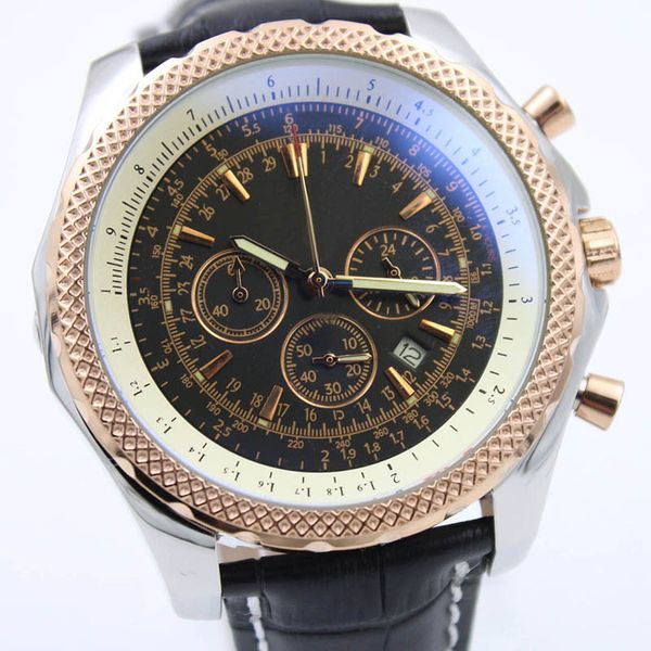tow tone new watches quality b06 b01 a25362 chronograph battery movement quartz black dial men watch silver leather strap mens wristwatches, Slivery;brown
tow tone new watches quality b06 b01 a25362 chronograph battery movement quartz black dial men watch silver leather strap mens wristwatches, Slivery;brown