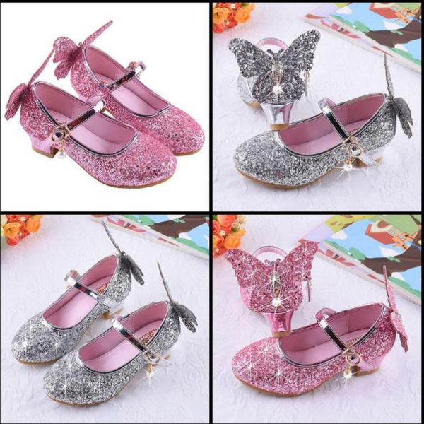 children shoes for princess sandals fashion girls high heel kids shoes glitter leather butterfly girls party dress wedding dance, Black;grey
children shoes for princess sandals fashion girls high heel kids shoes glitter leather butterfly girls party dress wedding dance, Black;grey