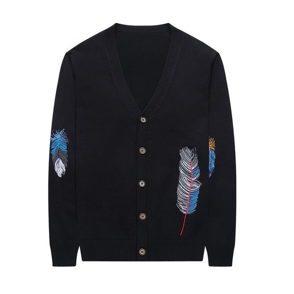 men's sweaters 2021 autumn embroidery knitting coat male long sleeve v-neck knitted cardigan, White;black
men's sweaters 2021 autumn embroidery knitting coat male long sleeve v-neck knitted cardigan, White;black