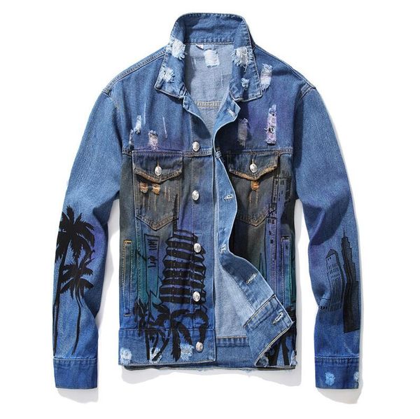 fashion printed mens ripped denim jackets designer european and american style streetwear distressed motorcycle biker jeans jacket coat 994, Black;brown
fashion printed mens ripped denim jackets designer european and american style streetwear distressed motorcycle biker jeans jacket coat 994, Black;brown