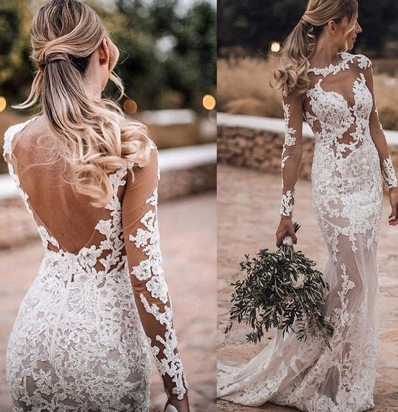 sheath illusion 2021 lace wedding dresses long sleeves sweep train beading gorgeous formal bridal gowns wedding wear backless dress, White
sheath illusion 2021 lace wedding dresses long sleeves sweep train beading gorgeous formal bridal gowns wedding wear backless dress, White