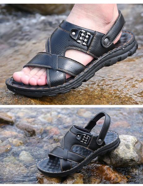 men sandals 2020 summer pu leather fashion classics casual men slipper sandals non-slip summer shoes plus, Black
men sandals 2020 summer pu leather fashion classics casual men slipper sandals non-slip summer shoes plus, Black