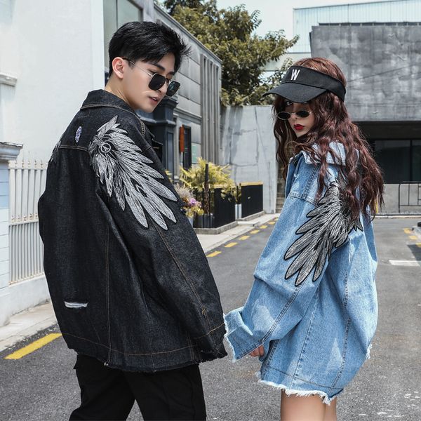 men's jackets fall 2019, a new slim, embroidered long-sleeved denim jacket with casual lapels is trendy for young men's wear, Black;brown
men's jackets fall 2019, a new slim, embroidered long-sleeved denim jacket with casual lapels is trendy for young men's wear, Black;brown