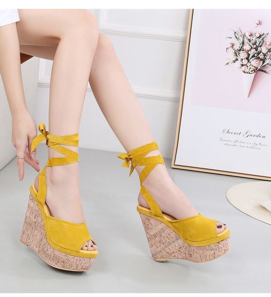 14 cm super high heel genuine leather wedge sandals national style fish mouth female sandals bohemian roman womens shoes 32,33, Black
14 cm super high heel genuine leather wedge sandals national style fish mouth female sandals bohemian roman womens shoes 32,33, Black