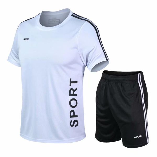 men sportswear suits breathable running t-shirts shorts clothes sport training jogging fitness kit outdoor tracksuits, Black;blue
men sportswear suits breathable running t-shirts shorts clothes sport training jogging fitness kit outdoor tracksuits, Black;blue