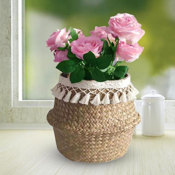 double layer white tassel macrame woven seagrass belly basket for storage decoration plant basin cover groceries toy storage
double layer white tassel macrame woven seagrass belly basket for storage decoration plant basin cover groceries toy storage