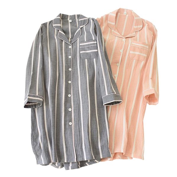 full cotton women simple style nightgown 2020 spring new ladies striped sleepshirt comfort homewear dress loose large size dress, Black;red
full cotton women simple style nightgown 2020 spring new ladies striped sleepshirt comfort homewear dress loose large size dress, Black;red