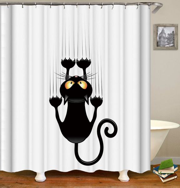 naughty black cat digital printing shower curtain waterproof mildew-proof c- type plastic hook pure copper buttonhole to map customization
naughty black cat digital printing shower curtain waterproof mildew-proof c- type plastic hook pure copper buttonhole to map customization