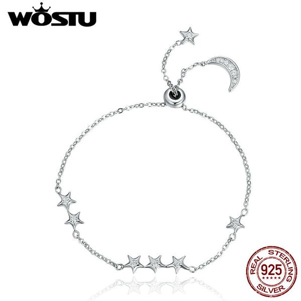 wostu brand new real 925 sterling silver moon & stars adjustable chain bracelet for women fine jewelry new year gift cqb007, Golden;silver
wostu brand new real 925 sterling silver moon & stars adjustable chain bracelet for women fine jewelry new year gift cqb007, Golden;silver