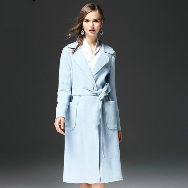 european and american style slim jacket 2019 new ladies coat fashion woolen long lapels coat, Black
european and american style slim jacket 2019 new ladies coat fashion woolen long lapels coat, Black