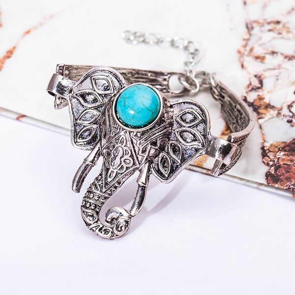 antique silver color bracelets elephant charm link chain turquoise beads cuff bangles women men jewelry wristband adjustable, White
antique silver color bracelets elephant charm link chain turquoise beads cuff bangles women men jewelry wristband adjustable, White